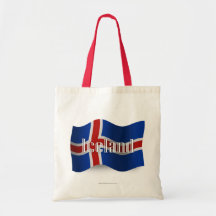 Wellenartig bewegende Flagge Islands Tasche