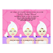 WELLNESS-CENTER-BRAUTPARTY-EINLADUNG Rosa/Lila