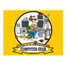 WELTBESTER COMPUTERgeek-MANN-CARTOON Postkarten