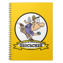 WELTBESTER GEOCACHER MANN-CARTOON SPIRAL NOTIZBÜCHER