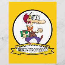 WELTBESTER NERDY PROFESSOR CARTOON BEDRUCKTE FLYER