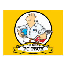 WELTBESTER PCtech-MANN-CARTOON Postkarte