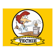 WELTBESTER TECHIE FRAUEN-CARTOON POSTKARTEN