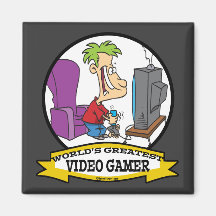 WELTBESTER VIDEOGAMER SCHERZT CARTOON KÜHLSCHRANKMAGNET