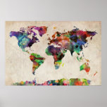 Weltkarte-städtisches Aquarell