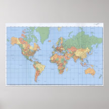 Weltkarten, Druckkarten-Plakat 23x36 oder andere G