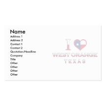 West Orange, le Texas Cartes De Visite Professionnelles