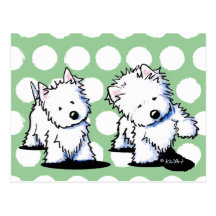 Westies Shadowboxing Cartes Postales