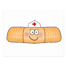 Whimsicla Pflaster-Verband mit dem Krankenschweste Postkarte