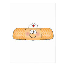 Whimsicla Pflaster-Verband mit dem Krankenschweste Postkarten