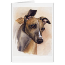 Whippet malte in der Wasserfarbe Grußkarte