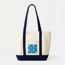 White Snowflakes in Blue Boxes Bag