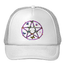 Wiccan Stern und Schmetterlinge Caps