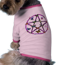 Wiccan Stern und Schmetterlinge Hund Tshirts