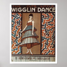 Wigglin TanzVintage Songbook-Abdeckung Posterdruck