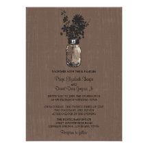 Wilde Blumen u. Maurer-Glas-Hochzeits-Einladungen