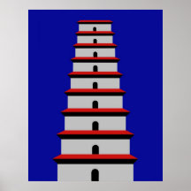 Wilde Gans-Pagode Plakate