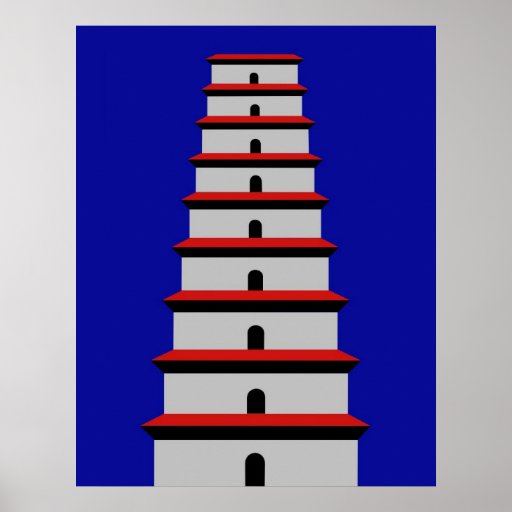 Wilde Gans-Pagode Plakate