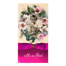 WILDE ROSEN UND ROSA BAND-BABY-DUSCHE PHOTO KARTEN