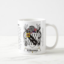 Wilkerson Familien-Wappen Becher Kaffeetasse