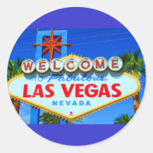 Willkommen zu den Las Vegas-Zeichen-runden Aufkleb