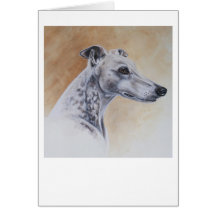 Windhund-Hund gemalt in der Wasserfarbe Grußkarte