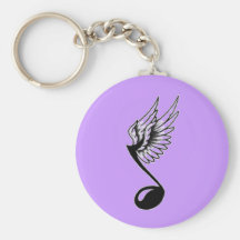 Winged Musik-Anmerkung Keychain Schlüsselband