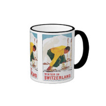 Winter in der Schweiz Tee Tassen