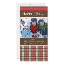 Winter-karierter Familien-Feiertag Photocard_2 (ro