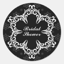 Winter-Wedding Brautparty-Aufkleber in B&W