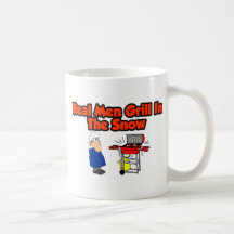 Wirklicher Manngrill im Schnee Kaffeetasse