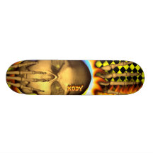 Wirkliches Feuer Kody Schädels und Flammen-Skatebo Personalisierte Skateboarddecks