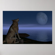 Wolf-Mond Plakatdruck