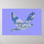 Wolken-Muster-Vogel-Plakat