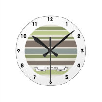 Woodland Colors Nature Pattern Wall Clock wanduhren