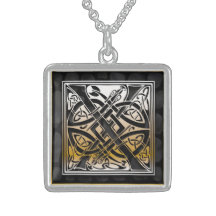 X Anfangsmonogramm "keltische schwarze Stein" Hals