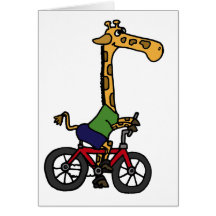 XX bande dessinée drôle de bicyclette d'équitation Cartes De Vœux