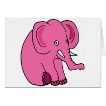 XX éléphant rose drôle Carte