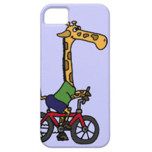 XX lustiger Giraffen-Reitfahrrad-Cartoon iPhone 5 Cover