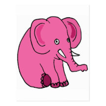 XX lustiger rosa Elefant Postkarten