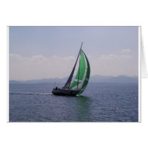 Yacht d'emballage cartes de vœux