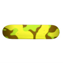 yellow camo skateboard deck