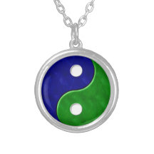 "Yin Yang Black and White Mosaic" Personalized Necklace
