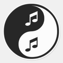 Yin Yang Musik Runder Sticker