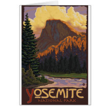 Yosemite Nationalpark - halbe Haube - Vintag Karten