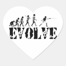 Zaun von Fechterepee-Folien-SABRE-Evolutions-Sport Herz Aufkleber