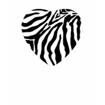 Zebra-Druck-Herz-T-Shirt