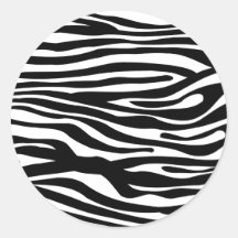 Zebra-Druck-Muster - Schwarzweiss Runder Aufkleber