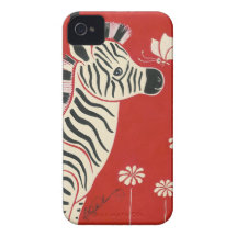 Zebra, Gänseblümchen u. Schmetterling iPhone 4 Etuis