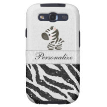 Zèbre, scintillement noir de Faux et rubans imprim Étui Samsung Galaxy S3